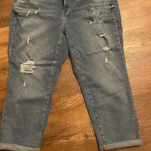 BNWT Lane Bryant girlfriend distressed crop jeans